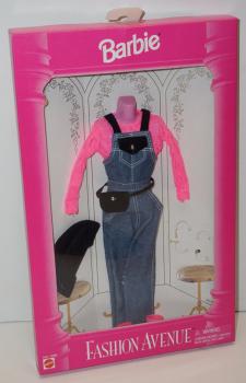 Mattel - Barbie - Fashion Avenue - Denim Overalls and Pink Lace Top - Outfit